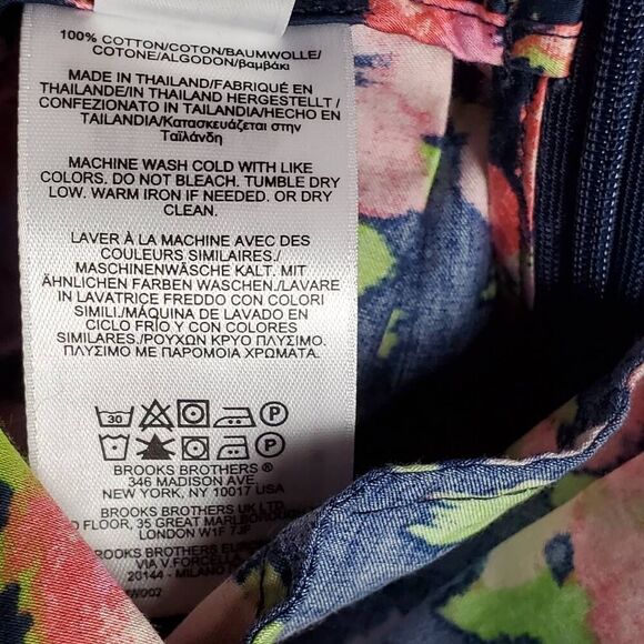 Brooks Brothers Women's Floral Pleated Midi Skirt Size 2 Navy Pink Green 100% Co - Picture 8 of 10